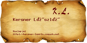 Kersner László névjegykártya
