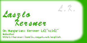 laszlo kersner business card